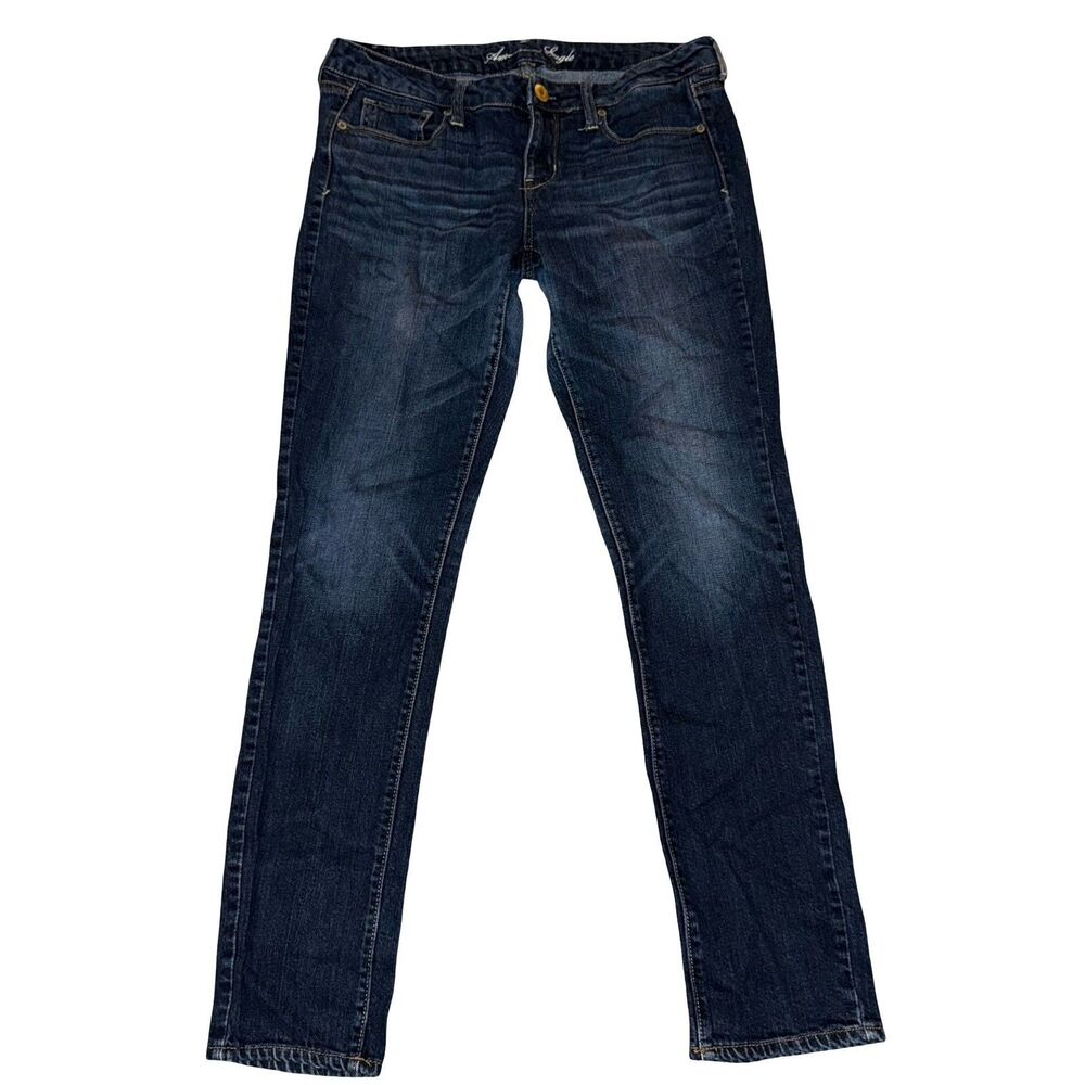 American Eagle Outfitters Skinny Jeans Dark Blue Denim Stretch 5-Pocket Size 8